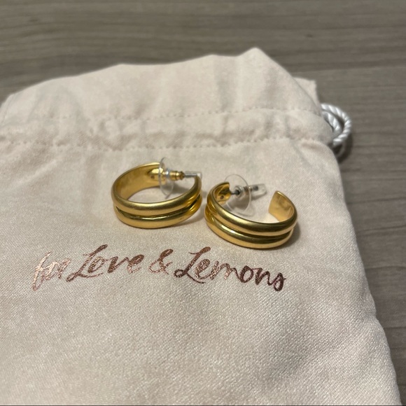 Love and Lemons Jewelry - For Love and Lemons Solstice Hoop Earrings, Vintage Gold